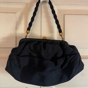 Vintage Black Purse with gold hardware